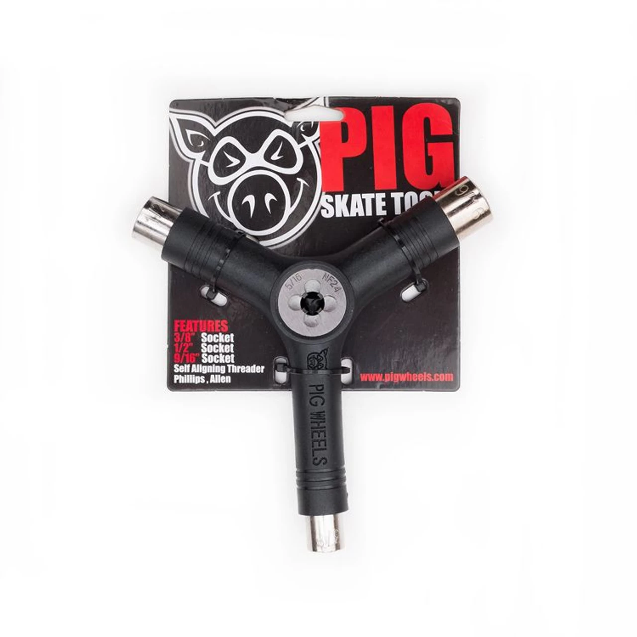 Pig Skate Tool Tri Socket All In One With Threader - Black 1 Pig Skate Tool Tri Socket All In One With Threader - Black