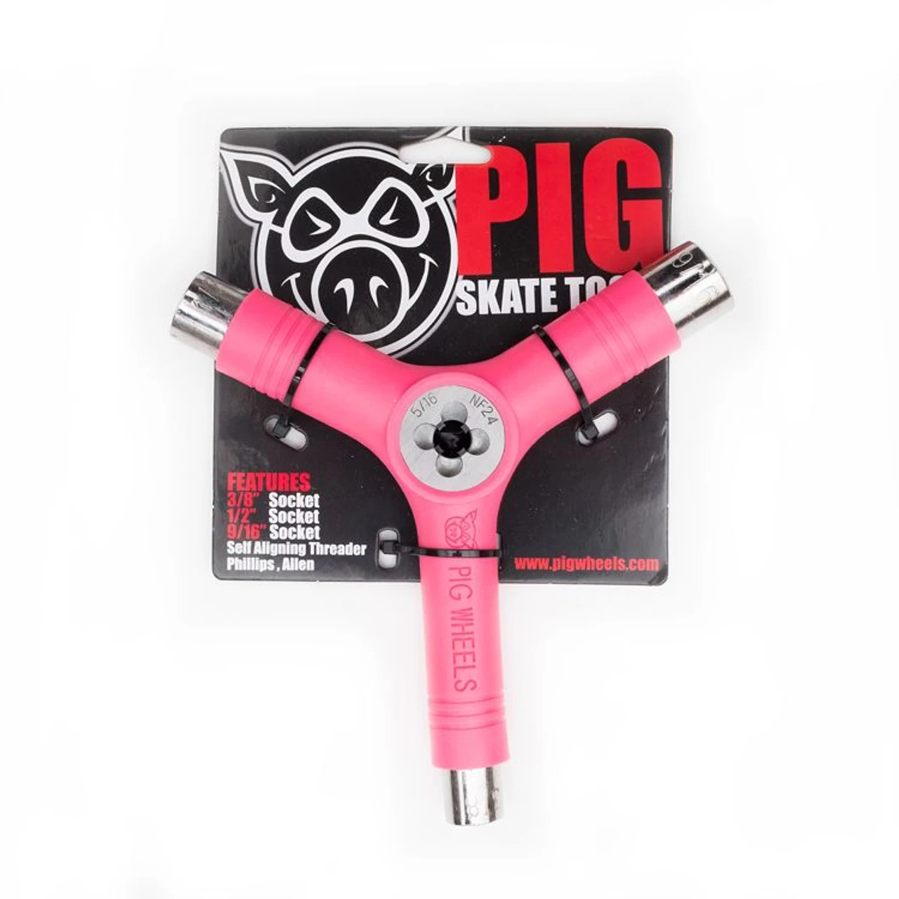 Pig Skate Tool Tri Socket All In One With Threader - Pink 1 Pig Skate Tool Tri Socket All In One With Threader - Pink