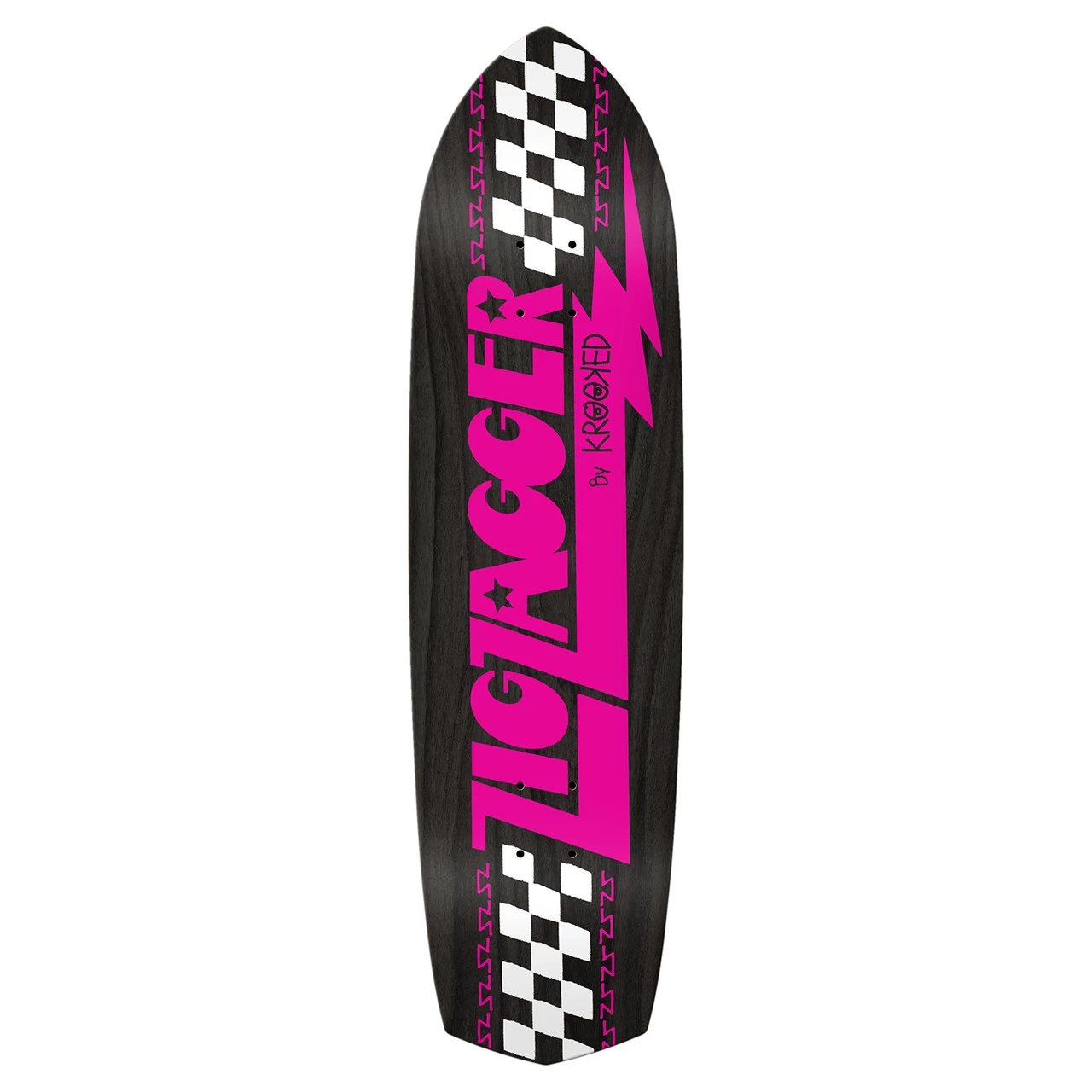 Krooked Skateboard Deck Zig Zagger Black/Pink 8.62" X 32.18" 1 Krooked Skateboard Deck Zig Zagger Black/Pink 8.62" X 32.18"
