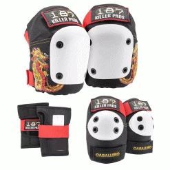 187 Skateboard Pads Steve Caballero Knee/Wrist/Elbow Combo Cab Dragon Size S/M