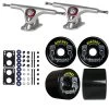 Paris Longboard Trucks, Wheels, Hardware, And Abec 7 Bearings Kit - V2 180 Raw + Bigfoot 76mm 80A Black