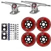 Paris Longboard Trucks, Wheels, Hardware, And Abec 7 Bearings Kit - V2 180 Raw + Bigfoot 83mm 78A Red