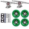 Paris Longboard Trucks, Wheels, Hardware, And Abec 7 Bearings Kit - V2 180 Raw + Bigfoot 90mm 78A Green