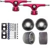 Paris Longboard Trucks, Wheels, Hardware, And Abec 7 Bearings Kit - V2 180 Fuschia + Bigfoot 70mm 80A Black