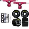 Paris Longboard Trucks, Wheels, Hardware, And Abec 7 Bearings Kit - V2 180 Fuschia + Bigfoot 76mm 80A Black