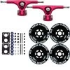 Paris Longboard Trucks, Wheels, Hardware, And Abec 7 Bearings Kit - V2 180 Fuschia + Bigfoot 97mm 78A Black