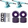 Paris Longboard Trucks, Wheels, Hardware, And Abec 7 Bearings Kit - V2 180 Blue + Bigfoot 70mm 80A Purple