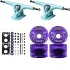 Paris Longboard Trucks, Wheels, Hardware, And Abec 7 Bearings Kit - V2 180 Blue + Bigfoot 76mm 80A Purple