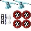 Paris Longboard Trucks, Wheels, Hardware, And Abec 7 Bearings Kit - V2 180 Blue + Bigfoot 83mm 78A Red