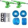 Paris Longboard Trucks, Wheels, Hardware, And Abec 7 Bearings Kit - V2 180 Green + Bigfoot 70mm 80A Blue