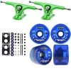 Paris Longboard Trucks, Wheels, Hardware, And Abec 7 Bearings Kit - V2 180 Green + Bigfoot 76mm 80A Blue