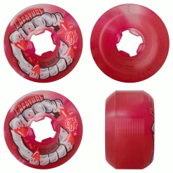 OJ Wheels Skateboard Wheels 56mm DNA Curbsucker Bloodsuckers 95A Red Clear Swirl