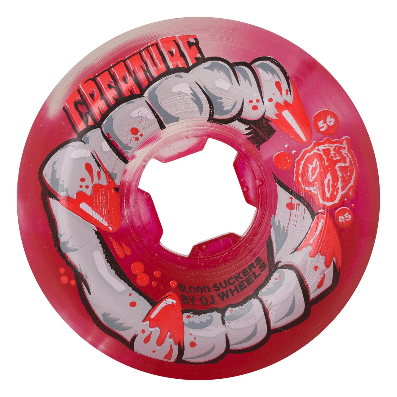 OJ Wheels Skateboard Wheels 56mm DNA Curbsucker Bloodsuckers 95A Red Clear Swirl 2 OJ Wheels Skateboard Wheels 56mm DNA Curbsucker Bloodsuckers 95A Red Clear Swirl - Image 2