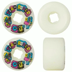 OJ Wheels Skateboard Wheels 57mm Team Rider 95A White/Multi
