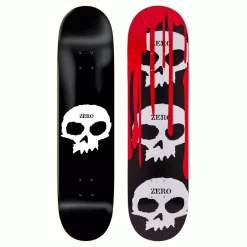 Zero Skateboard Deck 3 Skulls Blood & Single Skull Black 8.0" 2 Pack Of Decks