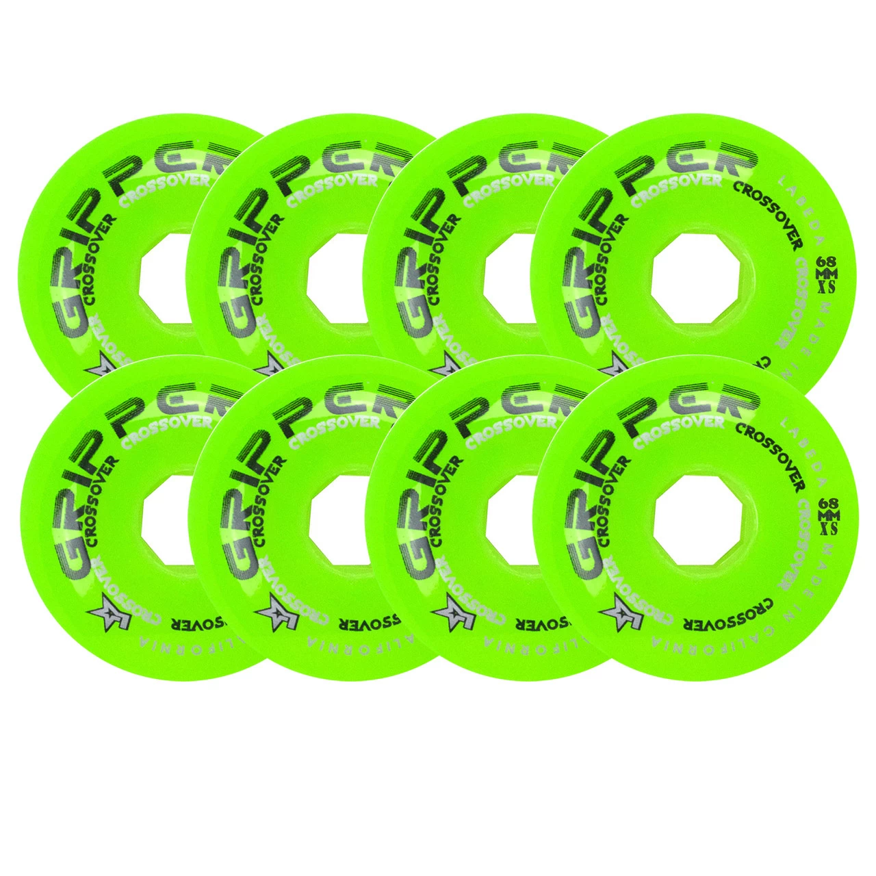Labeda Roller Hockey Wheels - Gripper Crossover 68mm 74A Green (8-Pack) 1 Labeda Roller Hockey Wheels - Gripper Crossover 68mm 74A Green (8-Pack)