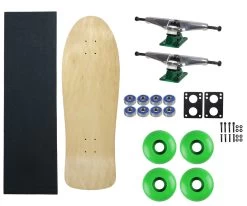 Moose Old School 30" Natural, Hollow Silver/Green Trucks, 58mm Green Wheels