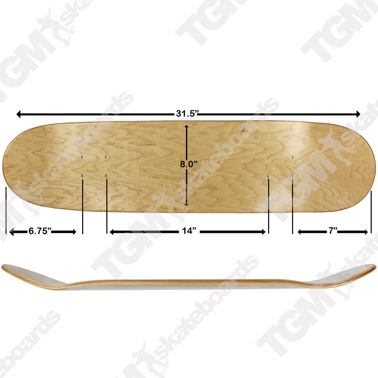 Moose Deck Blank Stained Blue 8.0" 6 Moose Deck Blank Stained Blue 8.0" - Image 6