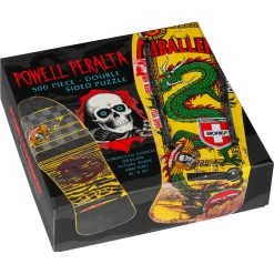 Powell Peralta Skateboard Puzzle 500pcs Cab Chinese Dragon Yellow Double Sided