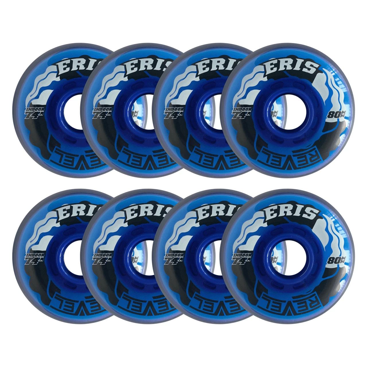 Alkali Roller Hockey Wheels - Revel Eris 76mm 74A Blue (8-Pack) 1 Alkali Roller Hockey Wheels - Revel Eris 76mm 74A Blue (8-Pack)