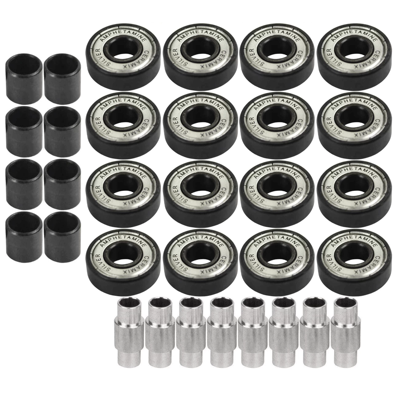 Amp Inline Roller Hockey Speed Bearings And Spacers Kit Ceramic Silver 1 Amp Inline Roller Hockey Speed Bearings And Spacers Kit Ceramic Silver
