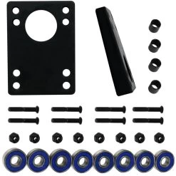 Longboard Hardware Refresh Kit - Bearings, Angled Risers, 1.5" Hardware