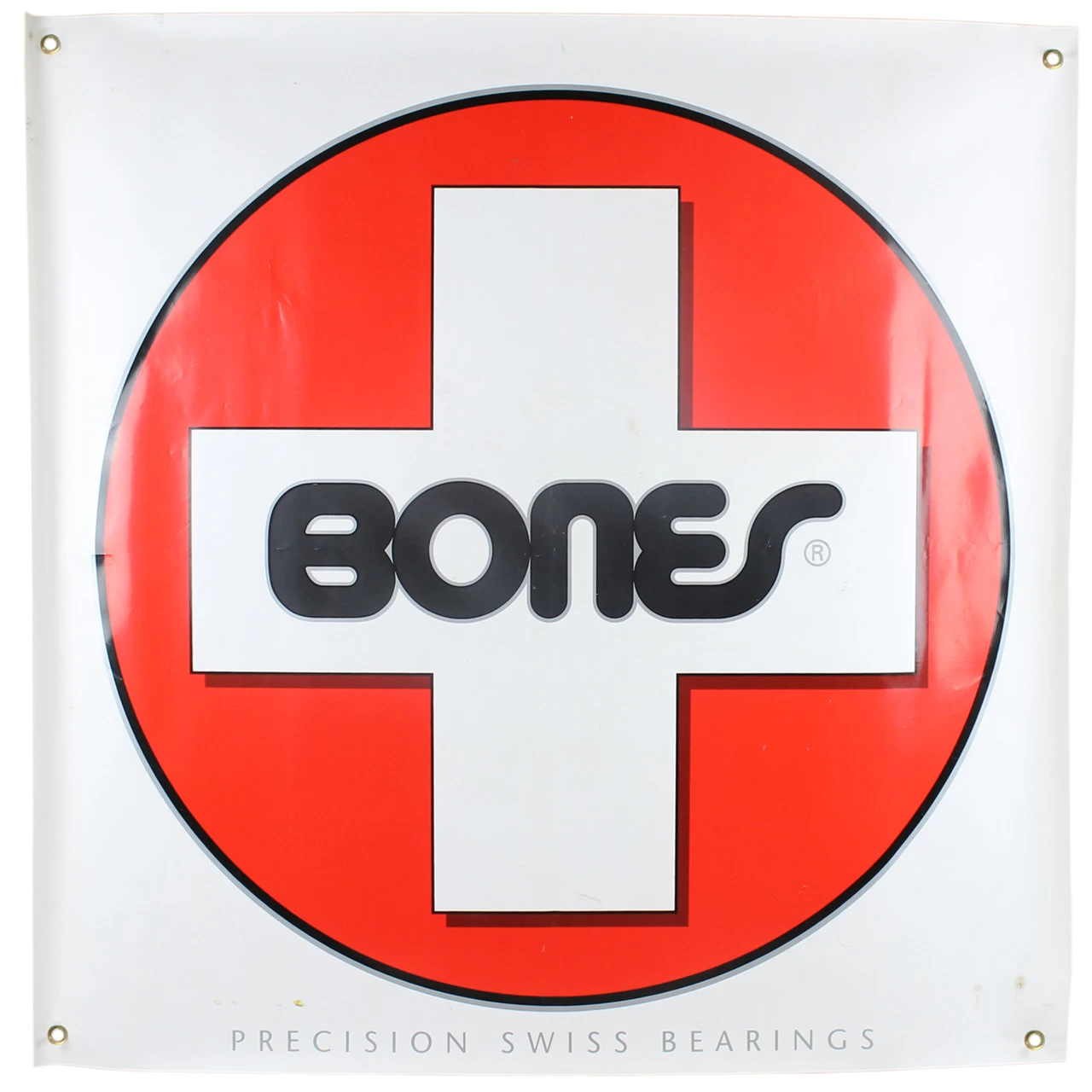 Bones Bearings Skateboard Shop Banner - Swiss - Vinyl 30" X 30" 1 Bones Bearings Skateboard Shop Banner - Swiss - Vinyl 30" X 30"