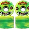 Bigfoot Longboard Wheels - 76mm Marble Swirl - Green/Yellow