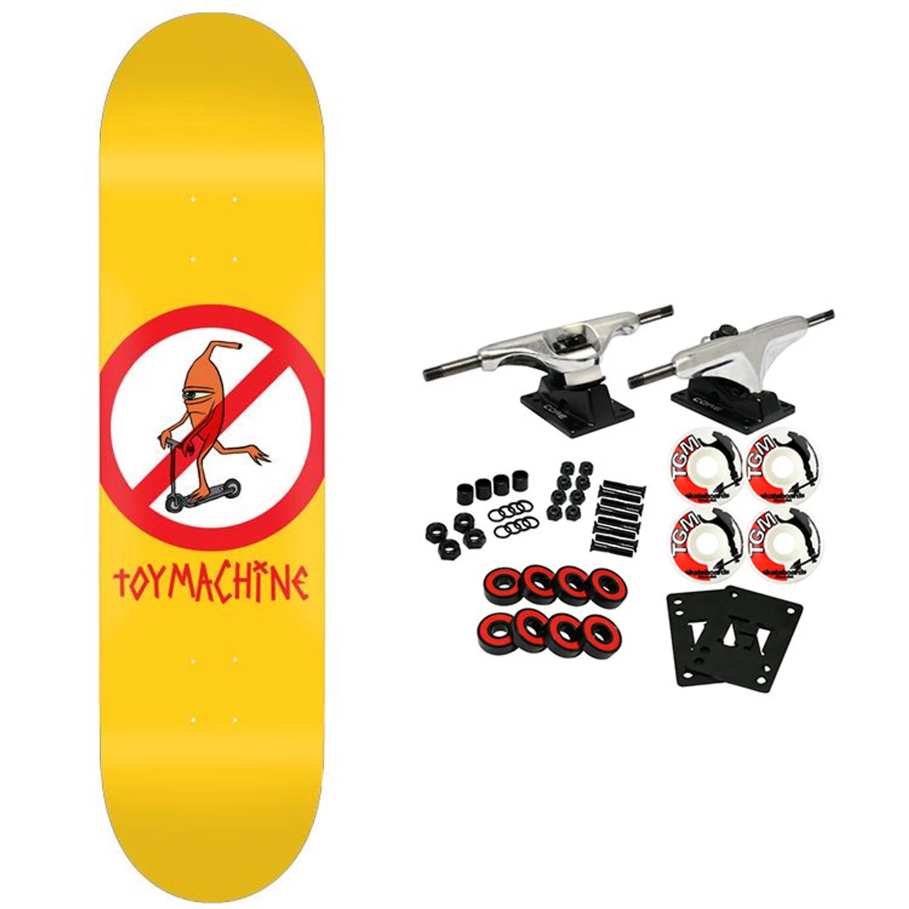 Toy Machine Skateboard Complete No Scooter Yellow 8.0" X 31.75" 1 Toy Machine Skateboard Complete No Scooter Yellow 8.0" X 31.75"