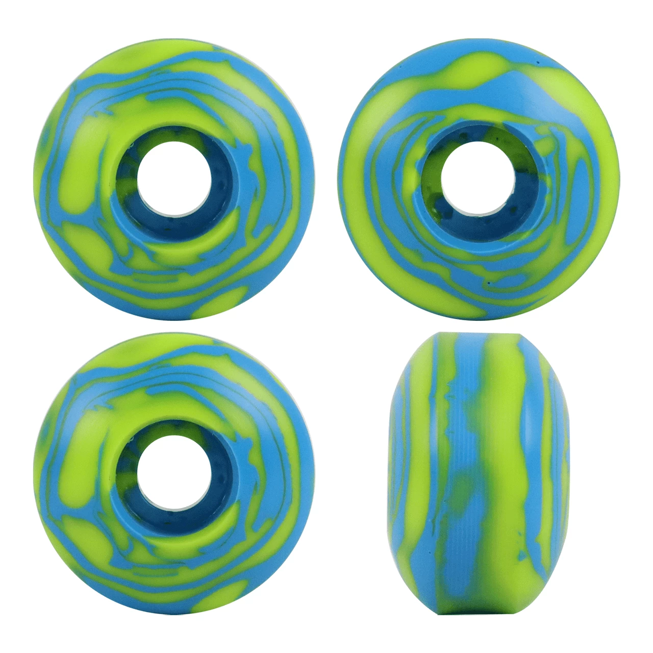 Blank Skateboard Wheels 52mm X 32mm 99A USA Made Swirl Color Blue/Lime Green 1 Blank Skateboard Wheels 52mm X 32mm 99A USA Made Swirl Color Blue/Lime Green