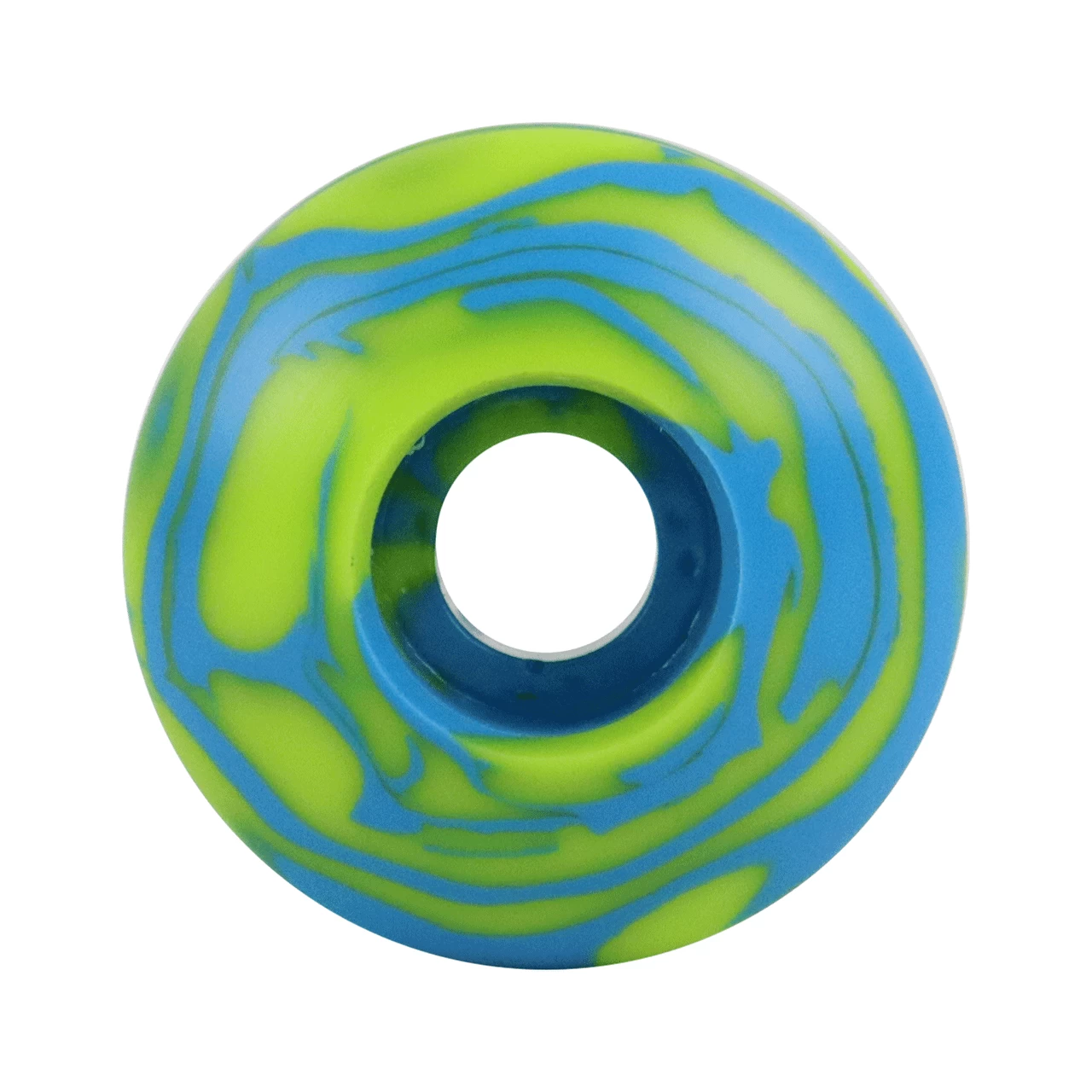 Blank Skateboard Wheels 52mm X 32mm 99A USA Made Swirl Color Blue/Lime Green 2 Blank Skateboard Wheels 52mm X 32mm 99A USA Made Swirl Color Blue/Lime Green - Image 2