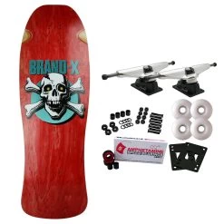 Brand-X Skateboard Complete Knucklehead OG Fish Red 10" X 30.25" Old School
