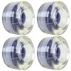 Longboard Wheels 65mm Smooth Clear W/ Purple Hub USA Made 78A