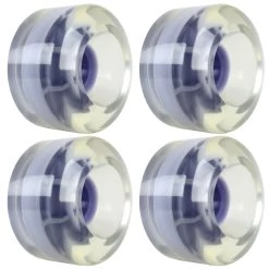 Longboard Wheels 65mm Smooth Clear W/ Purple Hub USA Made 78A
