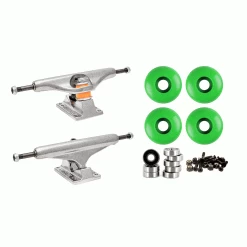 Independent 159 (8.75") Skateboard Trucks 56mm Green Wheels And Bearings Combo Package