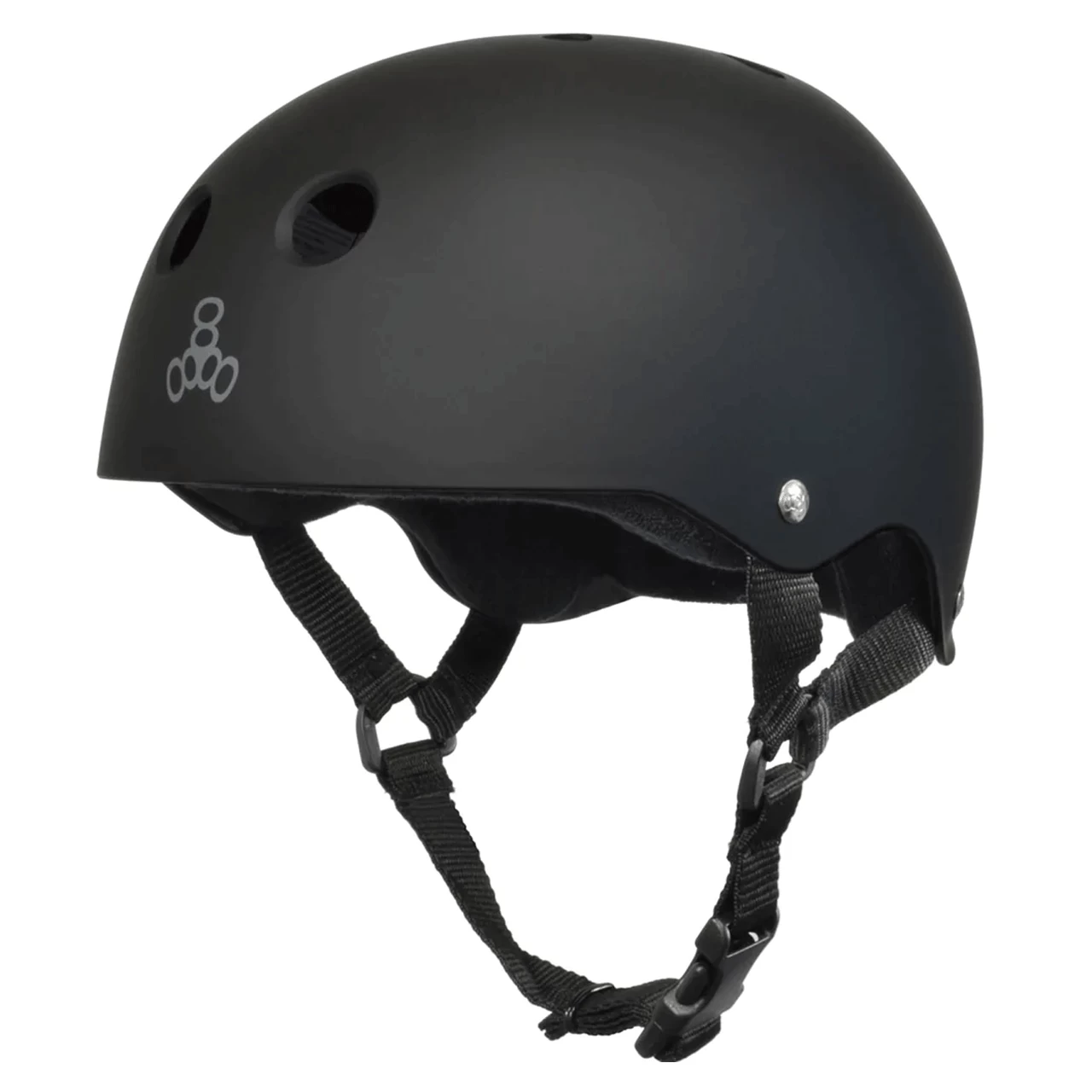 Triple 8 Skateboard Helmet Sweatsaver All Black Rubber Size L 1 Triple 8 Skateboard Helmet Sweatsaver All Black Rubber Size L