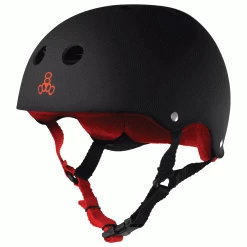 Triple 8 Skateboard Helmet Sweatsaver Black/Red Rubber Size S