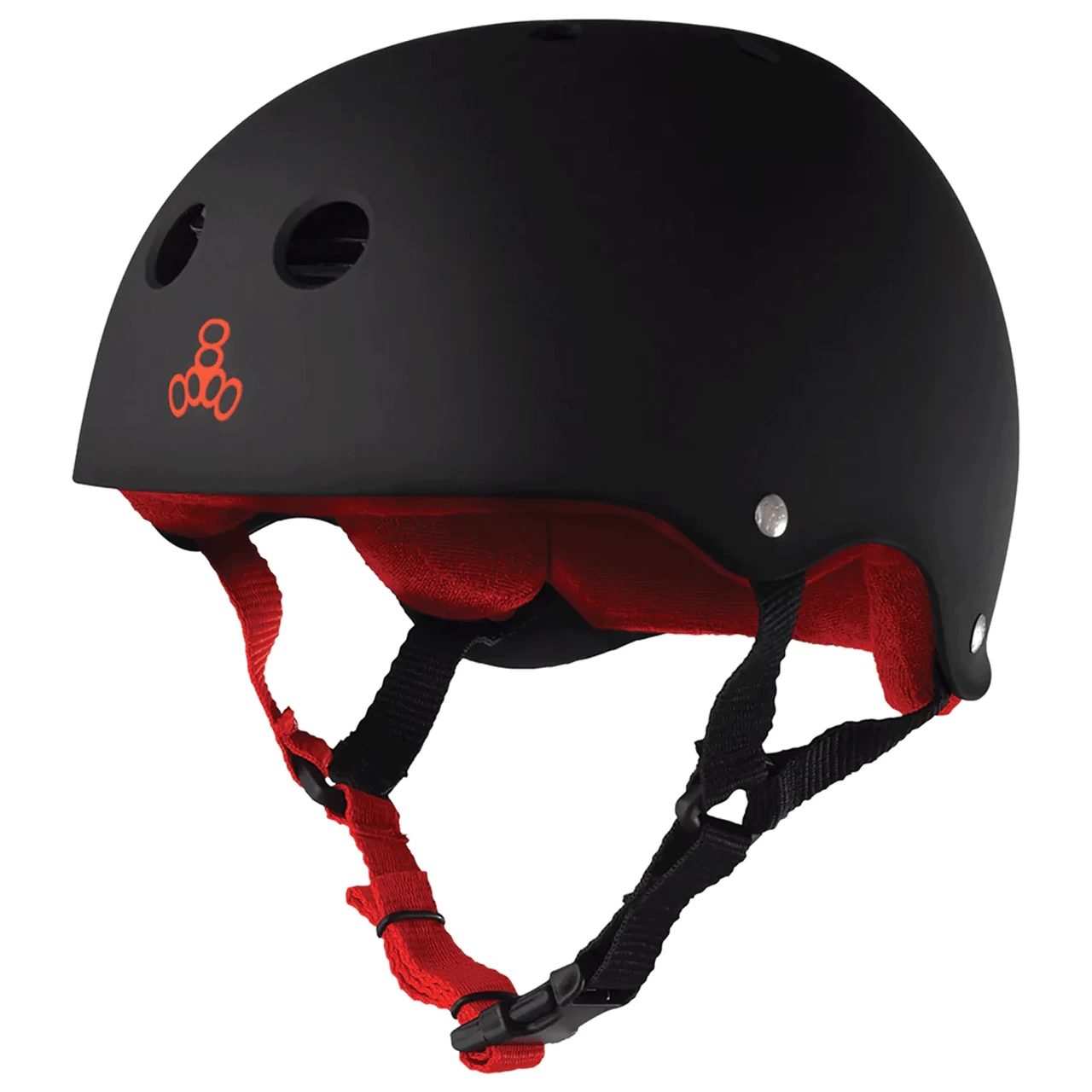 Triple 8 Skateboard Helmet Sweatsaver Black/Red Rubber Size XL 1 Triple 8 Skateboard Helmet Sweatsaver Black/Red Rubber Size XL