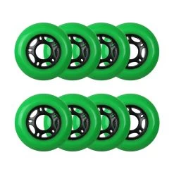 Player's Choice Outdoor Inline Skate Wheels - 80mm 89A Green (8-Pack)