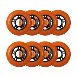 Player's Choice Outdoor Inline Skate Wheels - 76mm 89A Orange (8-Pack)