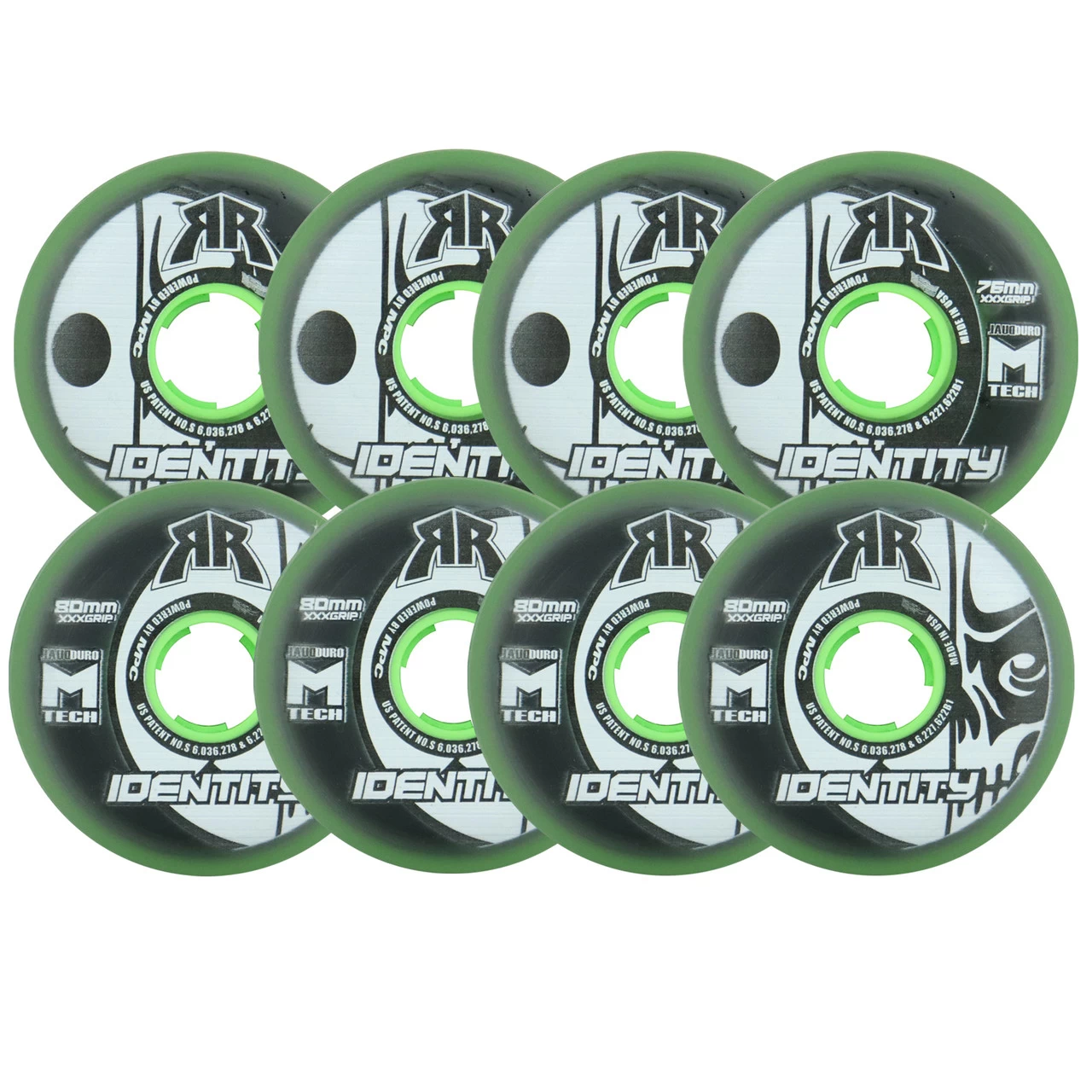 Rink Rat Roller Hockey Wheels - Identity XXX 76/80 HiLo 76A Green (8-Pack) 1 Rink Rat Roller Hockey Wheels - Identity XXX 76/80 HiLo 76A Green (8-Pack)
