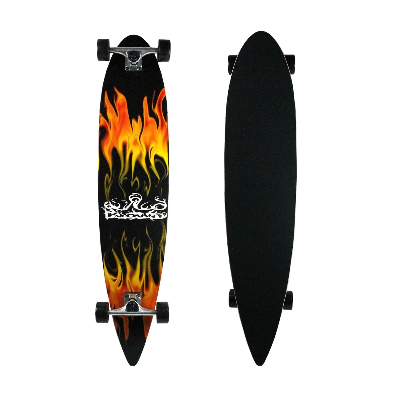 Krown Longboard Complete Pintail Red Flame 1 Krown Longboard Complete Pintail Red Flame