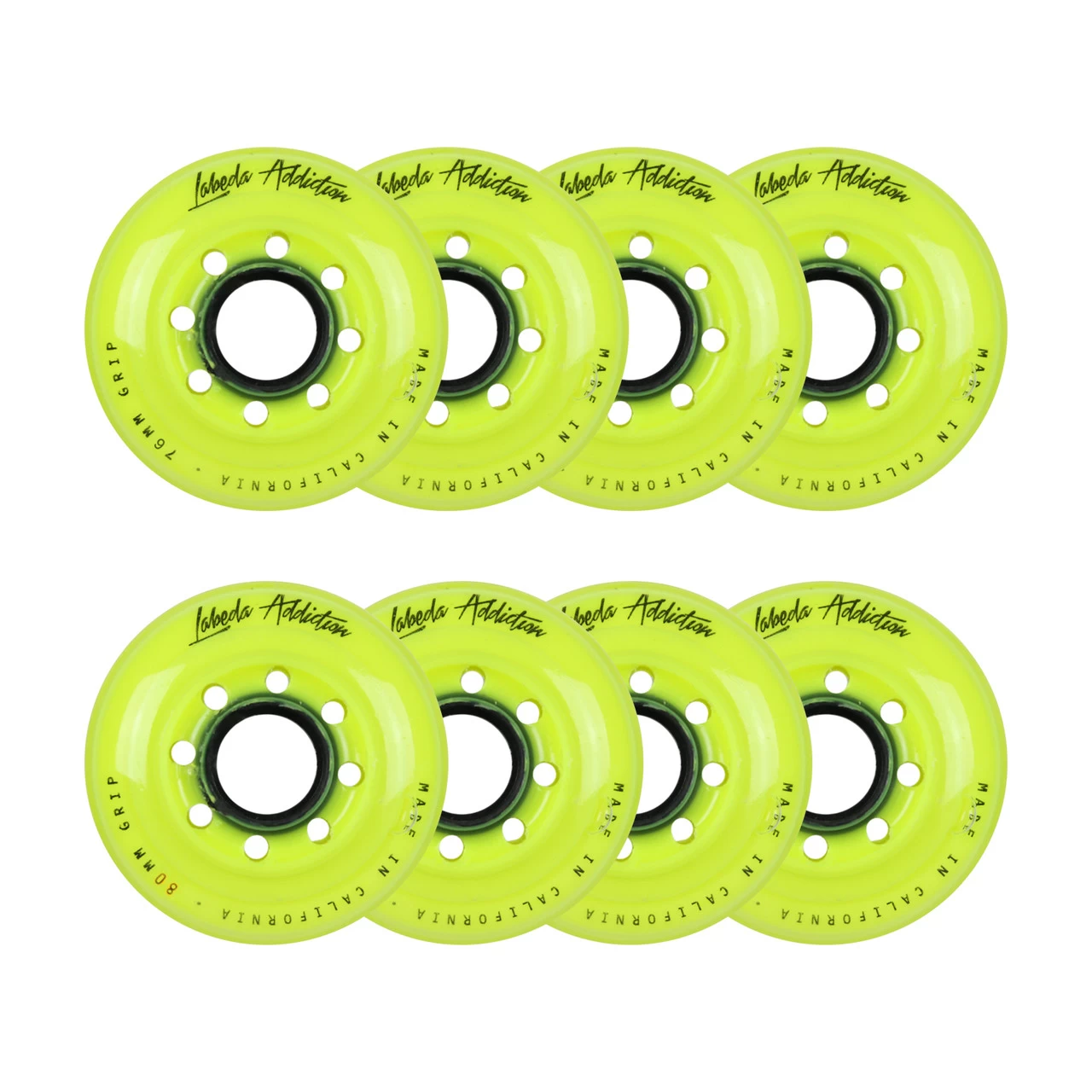 Labeda Roller Hockey Wheels - Addiction 76/80 HiLo 76A Yellow (8-Pack) 1 Labeda Roller Hockey Wheels - Addiction 76/80 HiLo 76A Yellow (8-Pack)