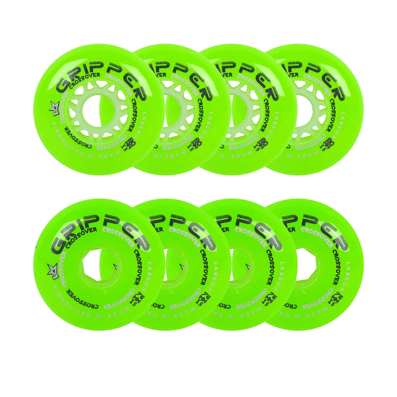 Labeda Roller Hockey Wheels - Gripper Crossover 76/80 HiLo 74A Green (8-Pack) 1 Labeda Roller Hockey Wheels - Gripper Crossover 76/80 HiLo 74A Green (8-Pack)