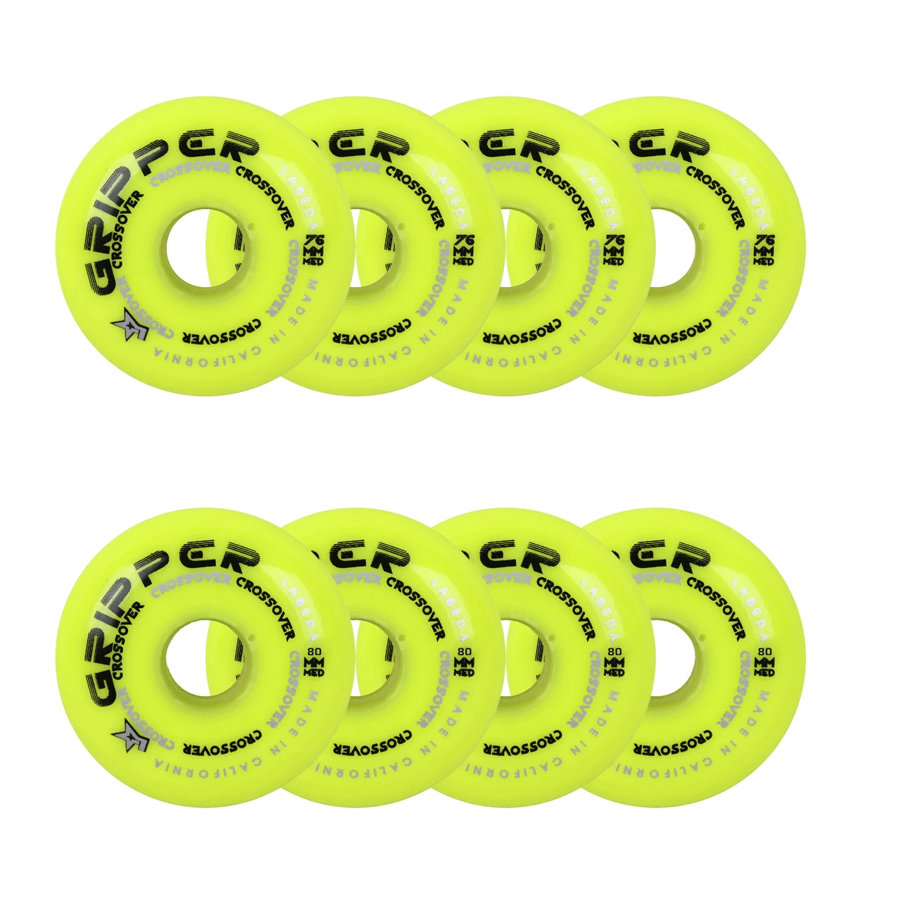 Labeda Roller Hockey Wheels - Gripper Crossover 76/80 HiLo 80A Yellow (8-Pack) 1 Labeda Roller Hockey Wheels - Gripper Crossover 76/80 HiLo 80A Yellow (8-Pack)