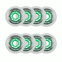 Labeda Roller Hockey Wheels - Asphalt Gripper 72/80 HiLo 83A White (8-Pack)