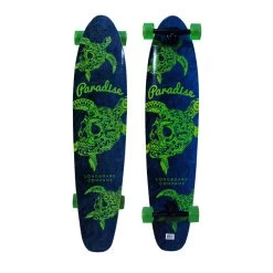 Paradise Longboard Turtle Skull Kicktail 9.75" X 44" Blue / Green