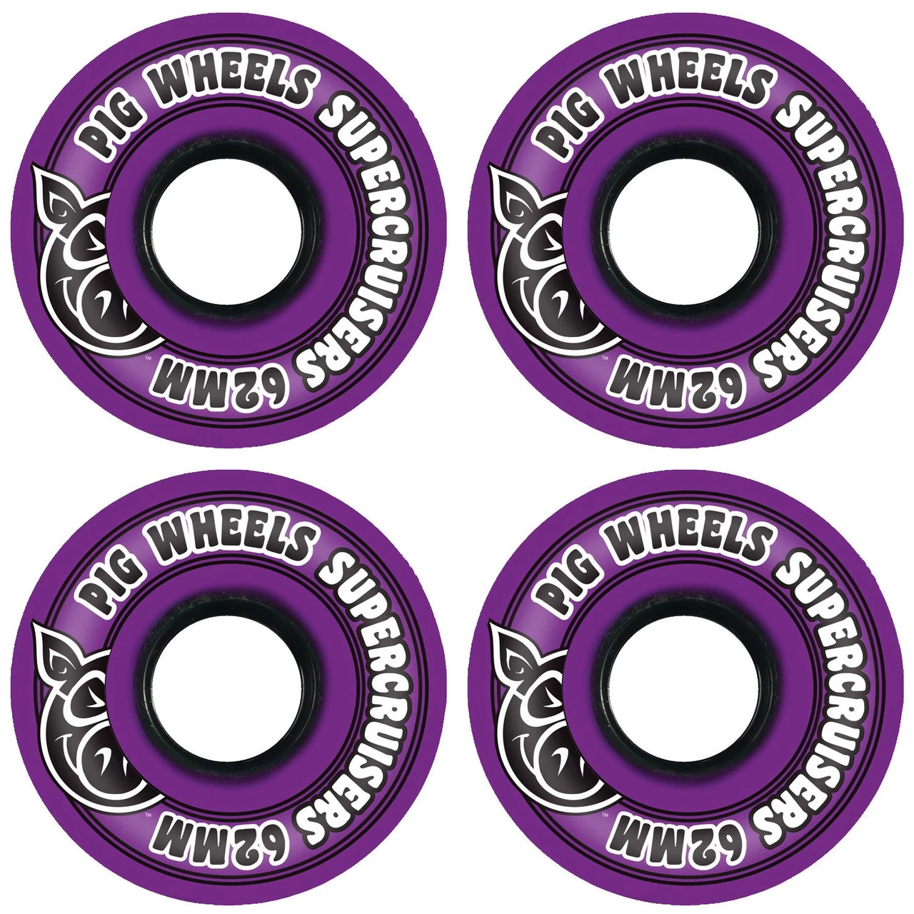 Pig Wheels 62mm Soft 85A Super Cruiser Purple 1 Pig Wheels 62mm Soft 85A Super Cruiser Purple