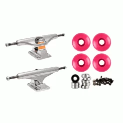 Independent 159 (8.75") Skateboard Trucks 56mm Pink Wheels And Bearings Combo Package