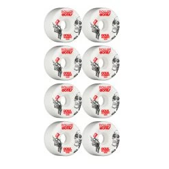Rollerbones Quad Skate Wheels 62mm X 30mm Bowl Bombers 8-Pack 101A White